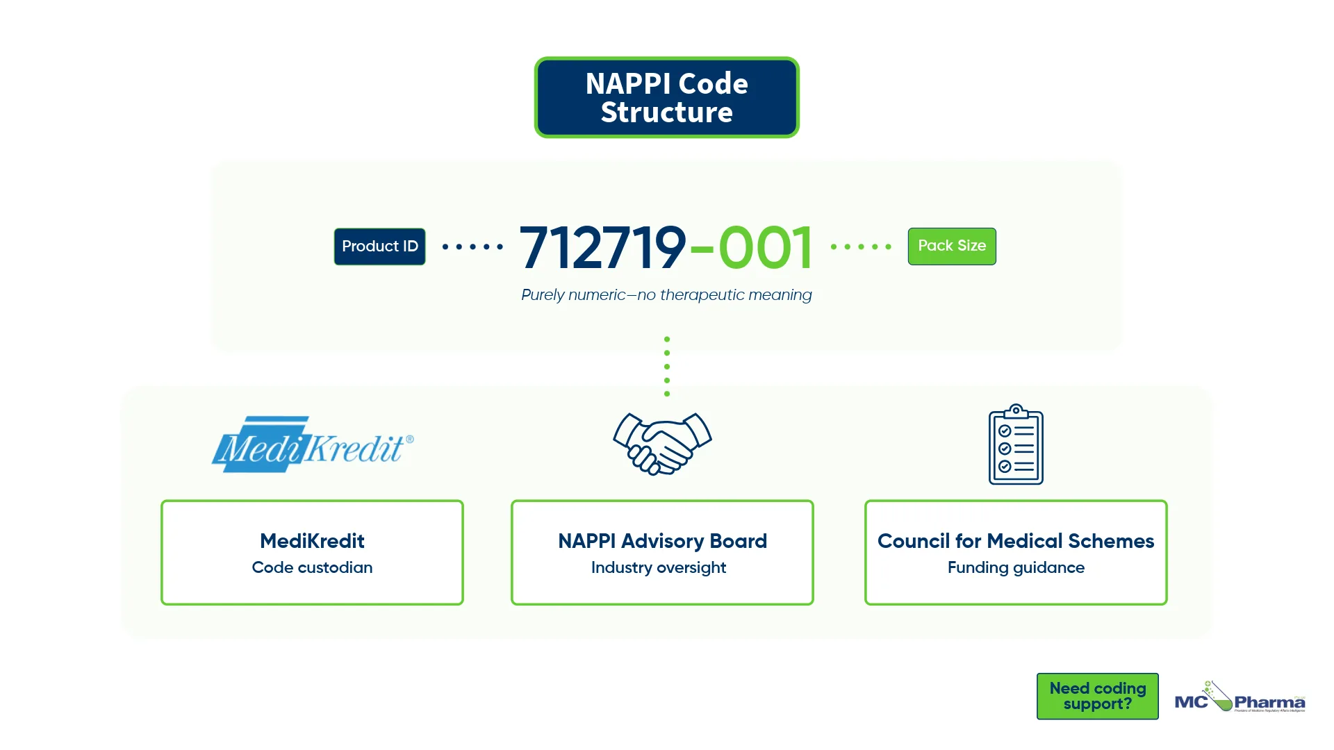 Infographic on NAPPI Codes: Structure, Application Flow, Stakeholders, and Benefits